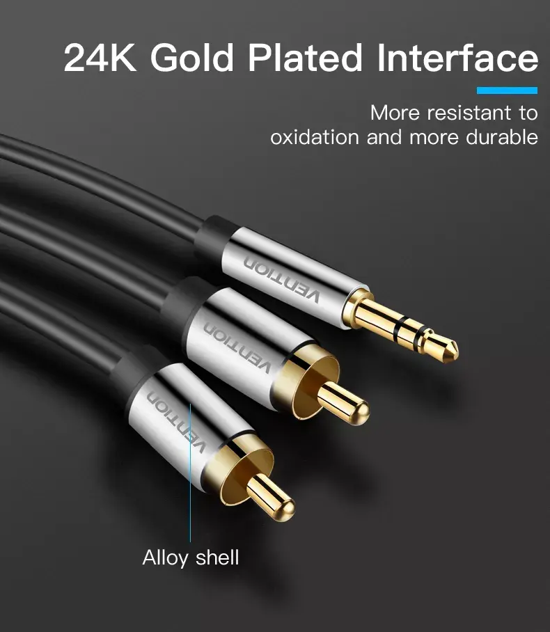 Vention 3,5 mm uz 2×RCA audio kabelis 1 m Photo 6