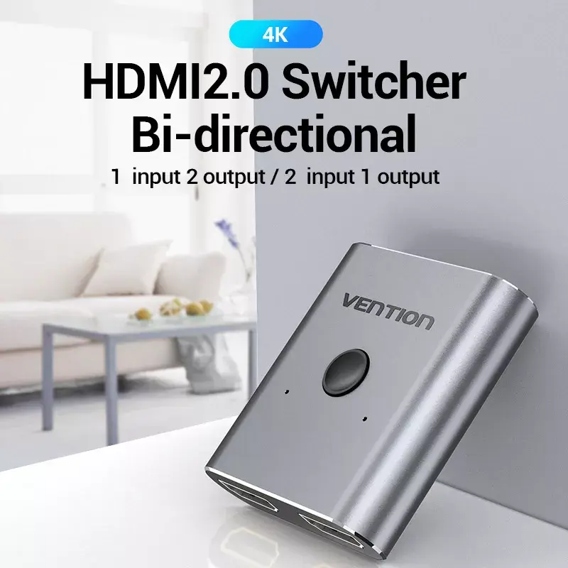 Vention 2-Port HDMI Bi-Direction Switcher Silver Photo 2