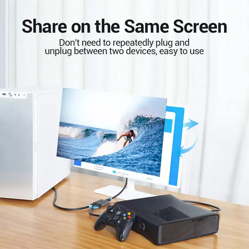 Vention 2-Port HDMI Bi-Direction Switcher Silver Photo 3