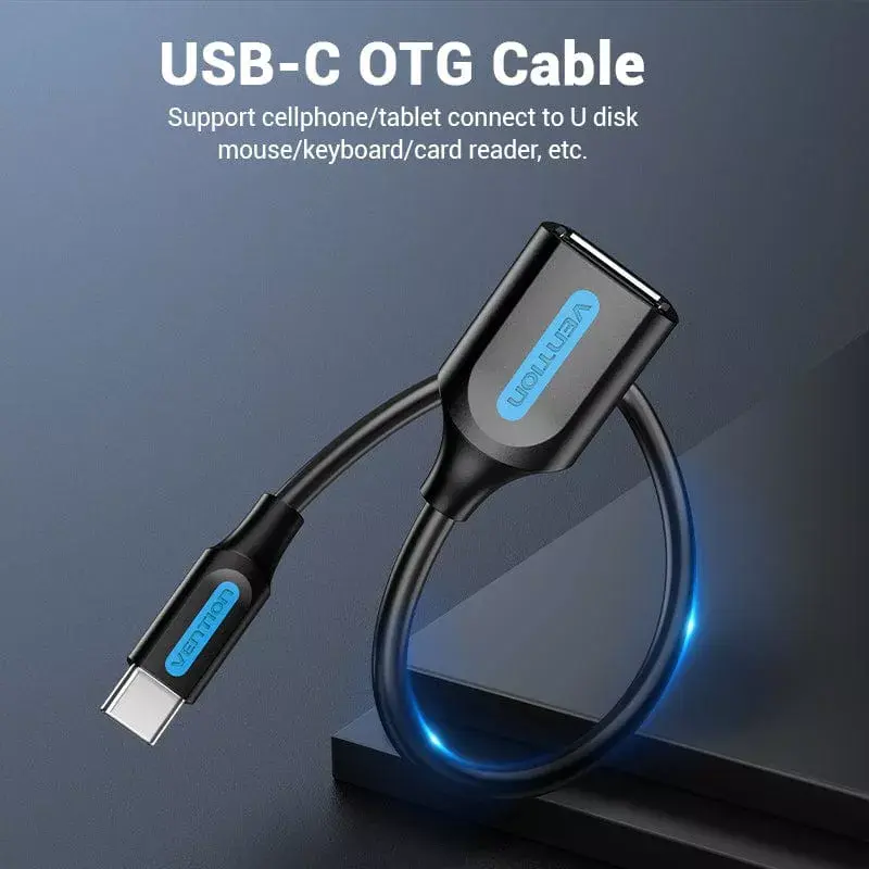 Vention USB 2.0 Type-C to USB-A OTG Cable 0.15m Photo 2