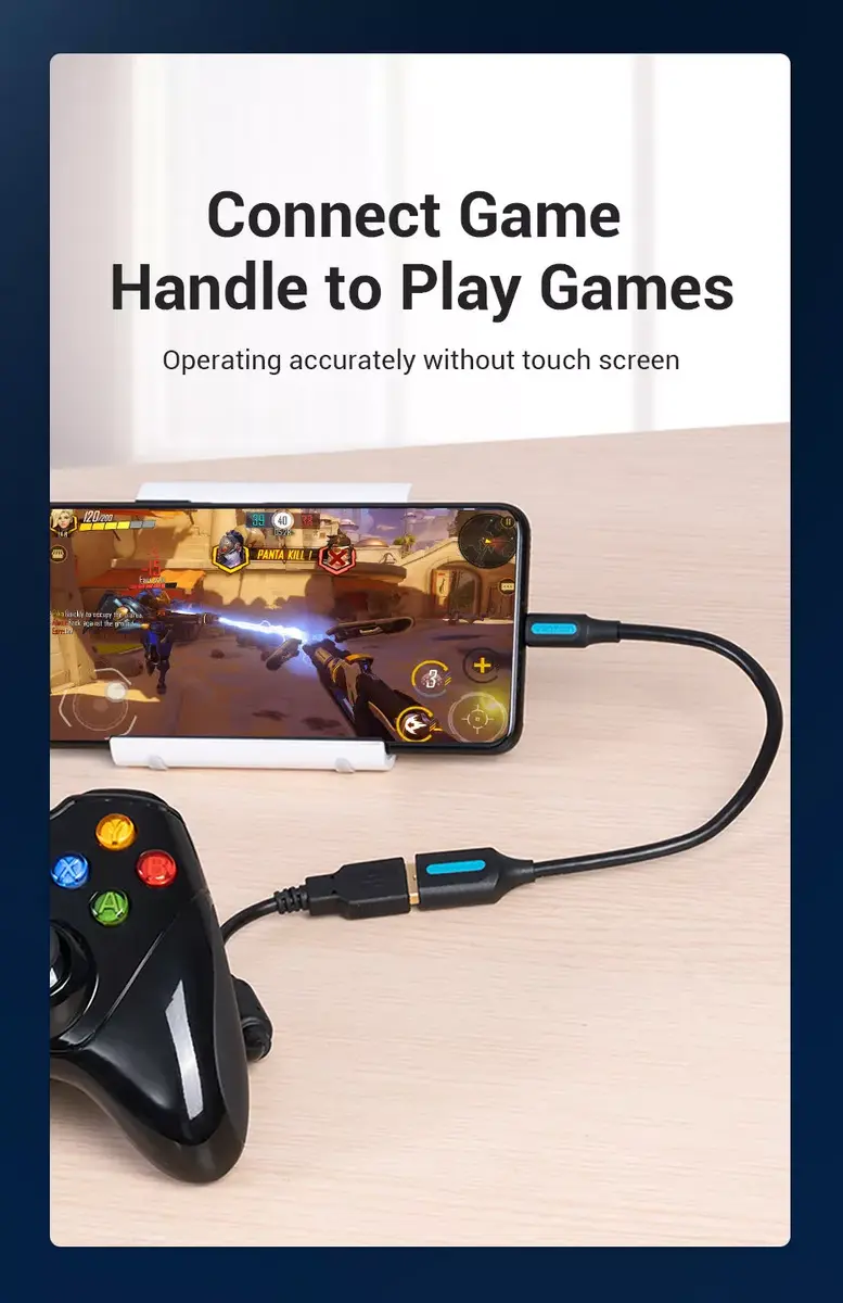Vention USB 2.0 Type-C to USB-A OTG Cable 0.15m Photo 6