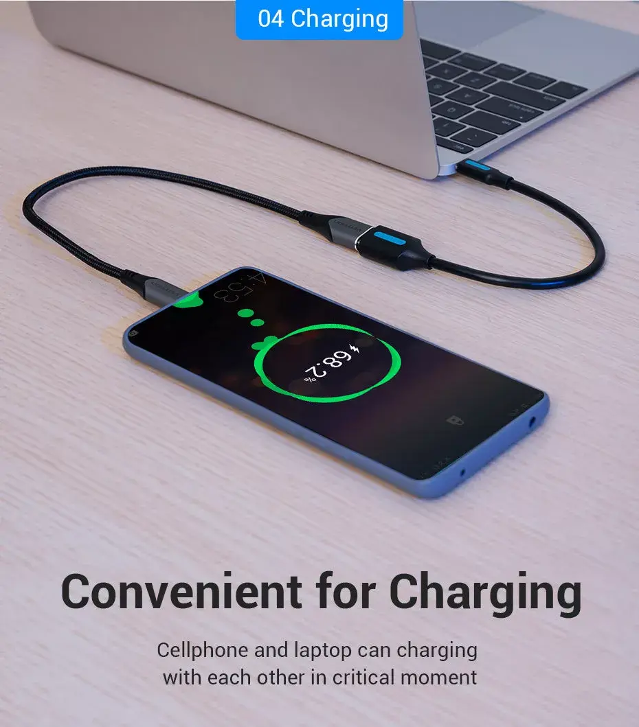Vention USB 2.0 Type-C to USB-A OTG Cable 0.15m Photo 9