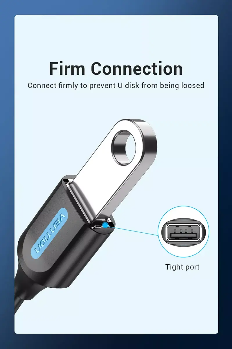 Vention USB 2.0 Type-C to USB-A OTG Cable 0.15m Photo 11