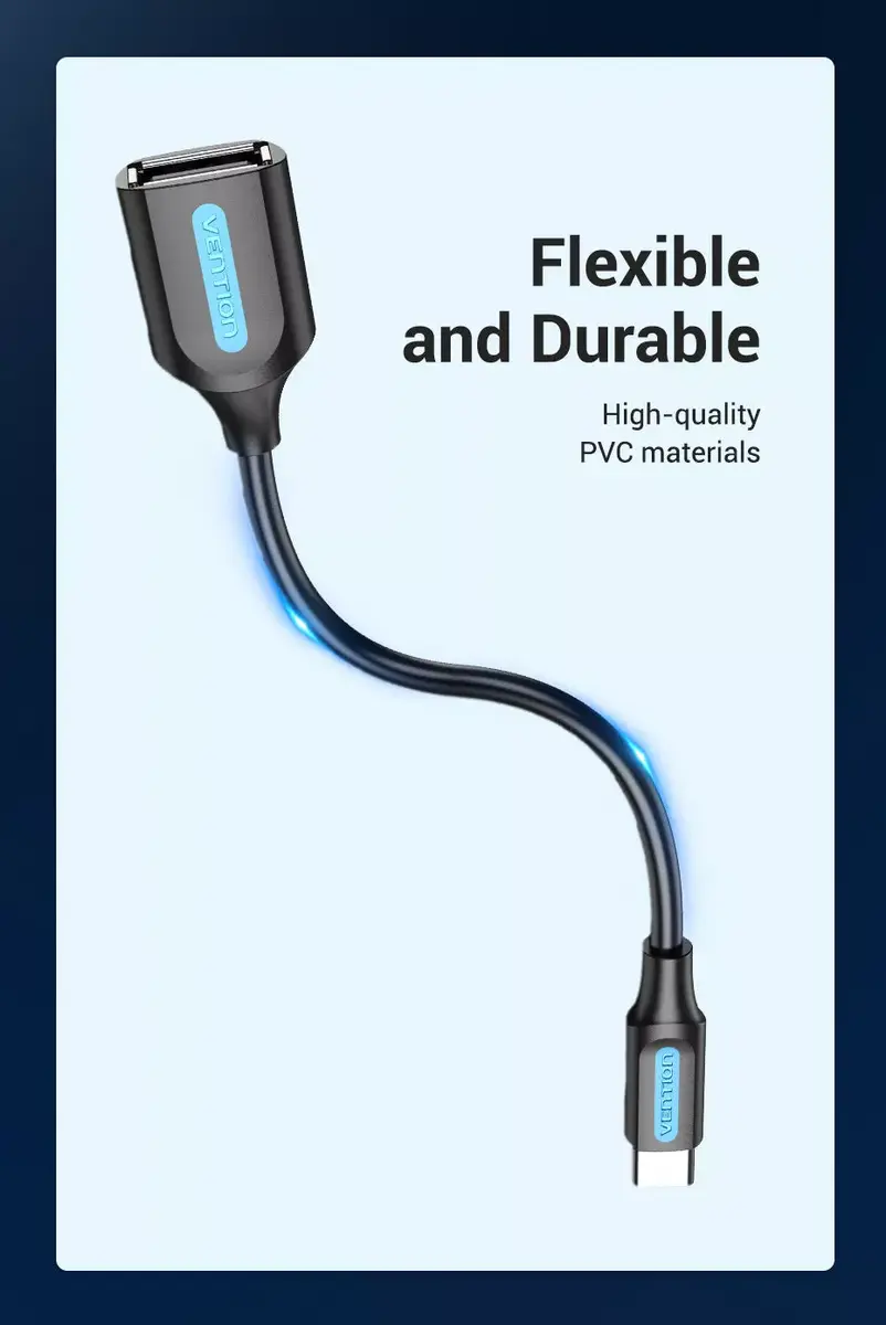 Vention USB 2.0 Type-C to USB-A OTG Cable 0.15m Photo 12