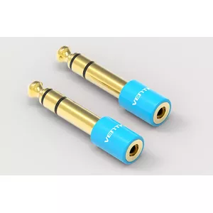 Audio adapter Vention 6.5 mm male to 3.5 mm female, blue, gold-plated contacts