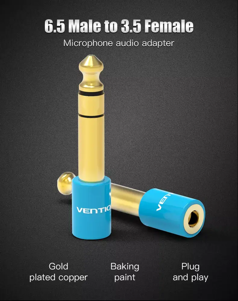 Vention 6,5 mm vīrietis uz 3,5 mm sieviete audio adapteris Photo 9