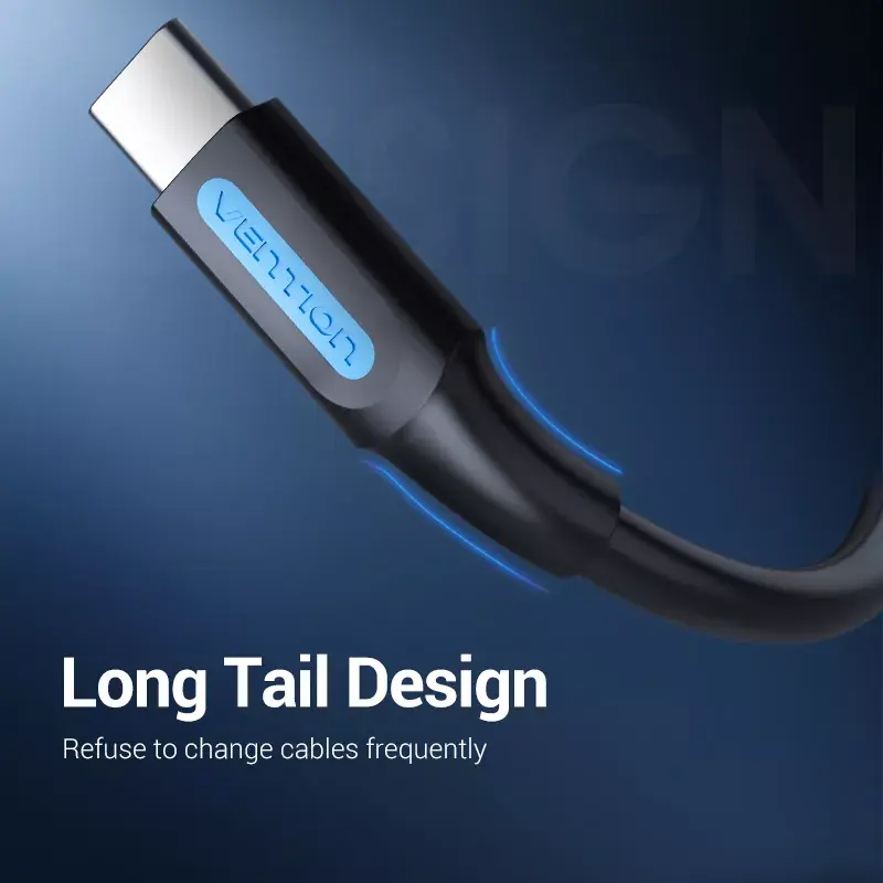 USB кабель Vention USB 2.0 A Male to C Male 3A 1M Photo 6