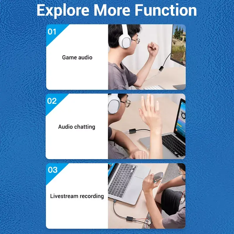 Vention 2-портовая USB внешняя звуковая карта Photo 9