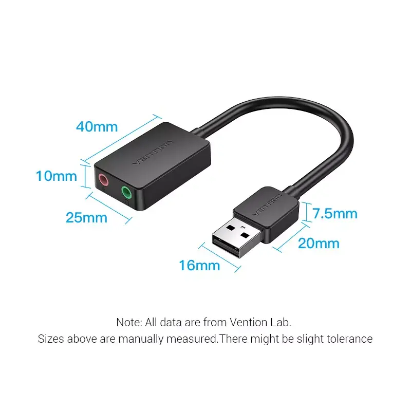 Vention 2-портовая USB внешняя звуковая карта Photo 15