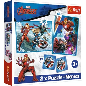 Пазл и игра на память 2 в 1, TREFL Puzzle 2in1 memos Heroes Avengers