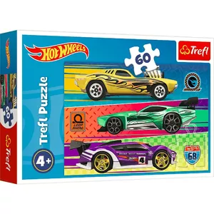 Пазл 60 элементов TREFL Racing Hot Wheels – детский пазл на 60 частей с автомобильной темой