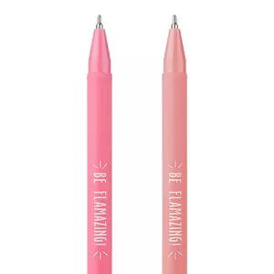 Ballpoint pen YES Caribbean flamingo 0.7mm blue — retractable, medium tip