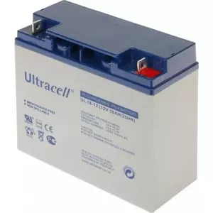 Uzlādējams svina-skābes akumulators ULTRACELL 12 V 18 Ah, noslēgts VRLA rezerves barošanai un UPS
