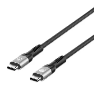 USB-C to USB-C Cable Manhattan 240W 1m Male to Male Thunderbolt 4 40Gbps Black
