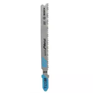 Пилка для лобзика Bosch T 121 BF — биметалл, длина 92 мм, шаг зуба 2 мм, для алюминия и среднетолстой листовой стали, 5 шт.