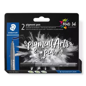 Flomāls Staedtler Pigment Arts Intensiv Pen Black 2 gab.