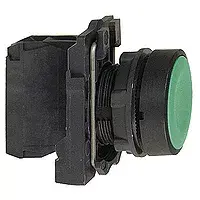 Schneider Electric XB5AA31 Push Button, 22mm, 1NO, Green, Spring Return