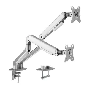 Monitor arm mount HiSmart HS082451 spring-assisted for 17–32" displays, dual screen, VESA compatible