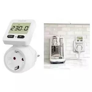 Power Consumption Meter LOGILINK EM0004 with LCD display — energy cost measurement, white