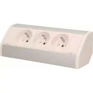 Furniture power outlet ORNO OR-GM-9001/W-G — 3x 2P+Z sockets, white-silver