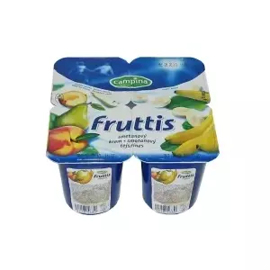 Jogurts FRUTTIS persiku, bumbieru, banānu, 4,6%, 125 g