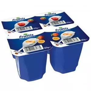 Jogurts FRUTTIS persiku - marakujas, zemeņu 4,6% 125g