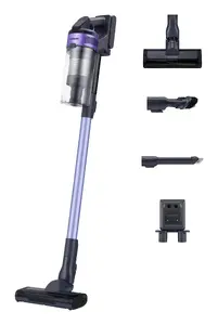 Samsung VS15A6031R4 bezvada putekļu sūcējs sausajai tīrīšanai ciklonisks bezmaisa 410 W 21.6 V melns un purpursarkans