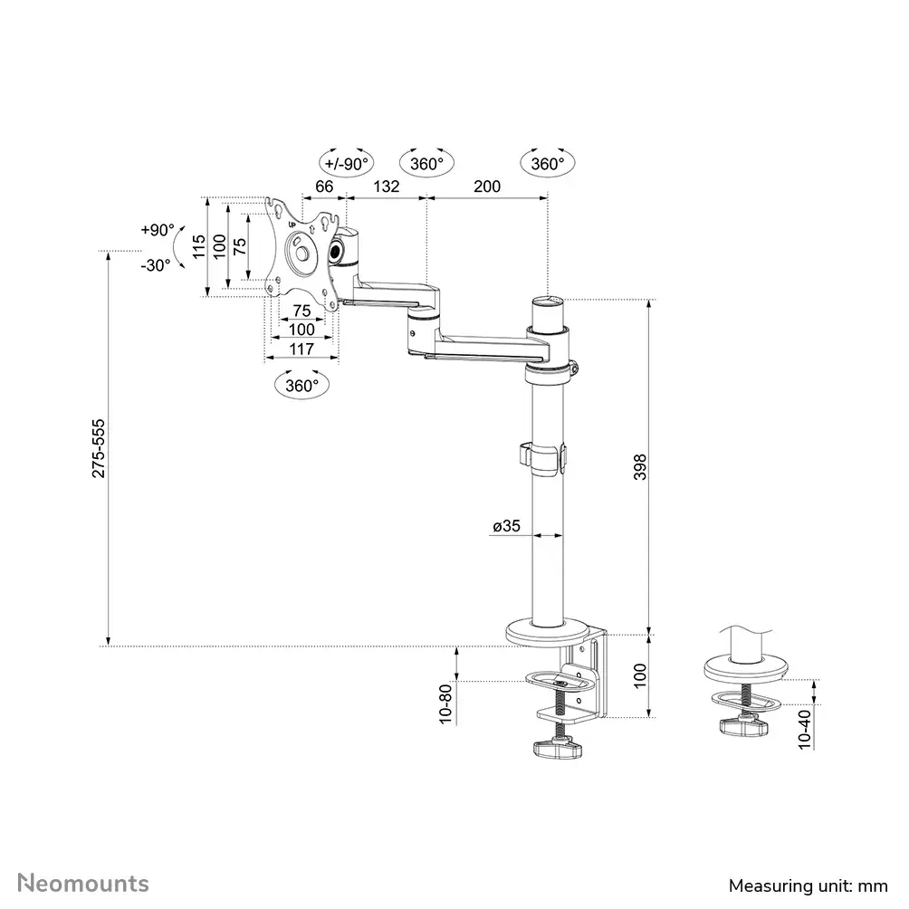 Настольный мониторный кронштейн Neomounts DS60-425BL1 Photo 20