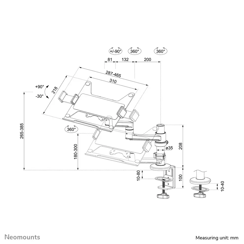 Настольный крепеж для ноутбука Neomounts DS20-425BL1 Photo 20