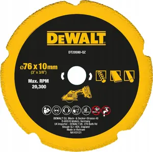 Cutting Disc DeWalt DT20590 76 x 9.5 mm — multimaterial cutting wheel