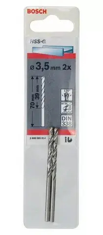 Bosch HSS-G DIN 338 сверло 3,5 мм, 2 шт. Photo 2