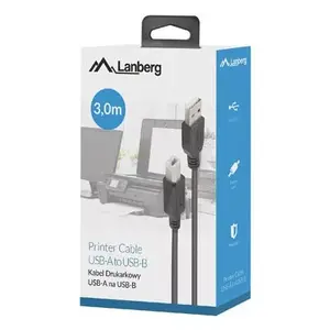 USB 2.0 cable LANBERG CA-USBA-15CU-0030-BK, USB A to USB B, 3 m, black