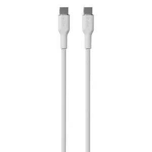 PURO Power and Data Sync SOFT cable USB-C to USB-C 1.5m White