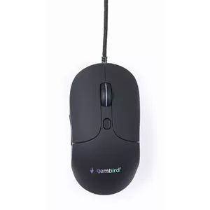 Проводная USB игровая мышь GEMBIRD MUS-UL-02 — амбидекстрная, 2400 DPI, 6 кнопок, чёрная