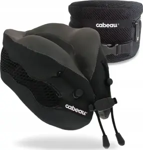 Дорожная подушка Cabeau Evo Cool — регулируемая поддержка шеи, охлаждающая ткань, черная