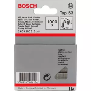 Staples pack Bosch Type 53 — fine wire, 8 mm leg length, for fixing