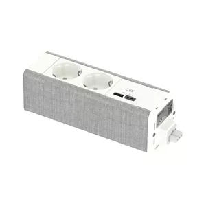 Schneider Electric Unica System+ Modular Unit with 2x Schuko Sockets and USB-A/C Charger, White/Grey