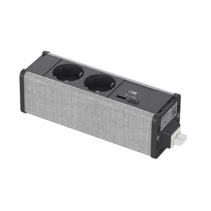 Schneider Electric Unica System+ Modular Unit with 2x Schuko Sockets and USB-A/C Charger, Anthracite/Grey