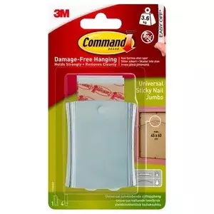 Attēlu āķis 3M Command Jumbo 3,6 kg, pelēks - līmējamais rāmiem