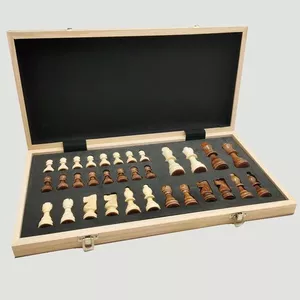 w&k wooden magnetic gift chess set, large, 39 cm board