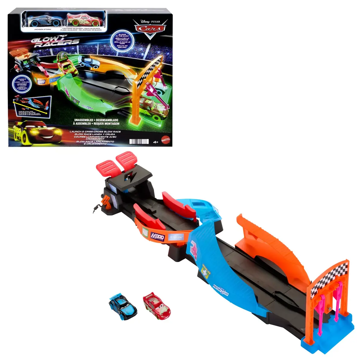 Игровой набор Mattel Disney Pixar Cars Glow Racers Launch & Criss-Cross Photo 8