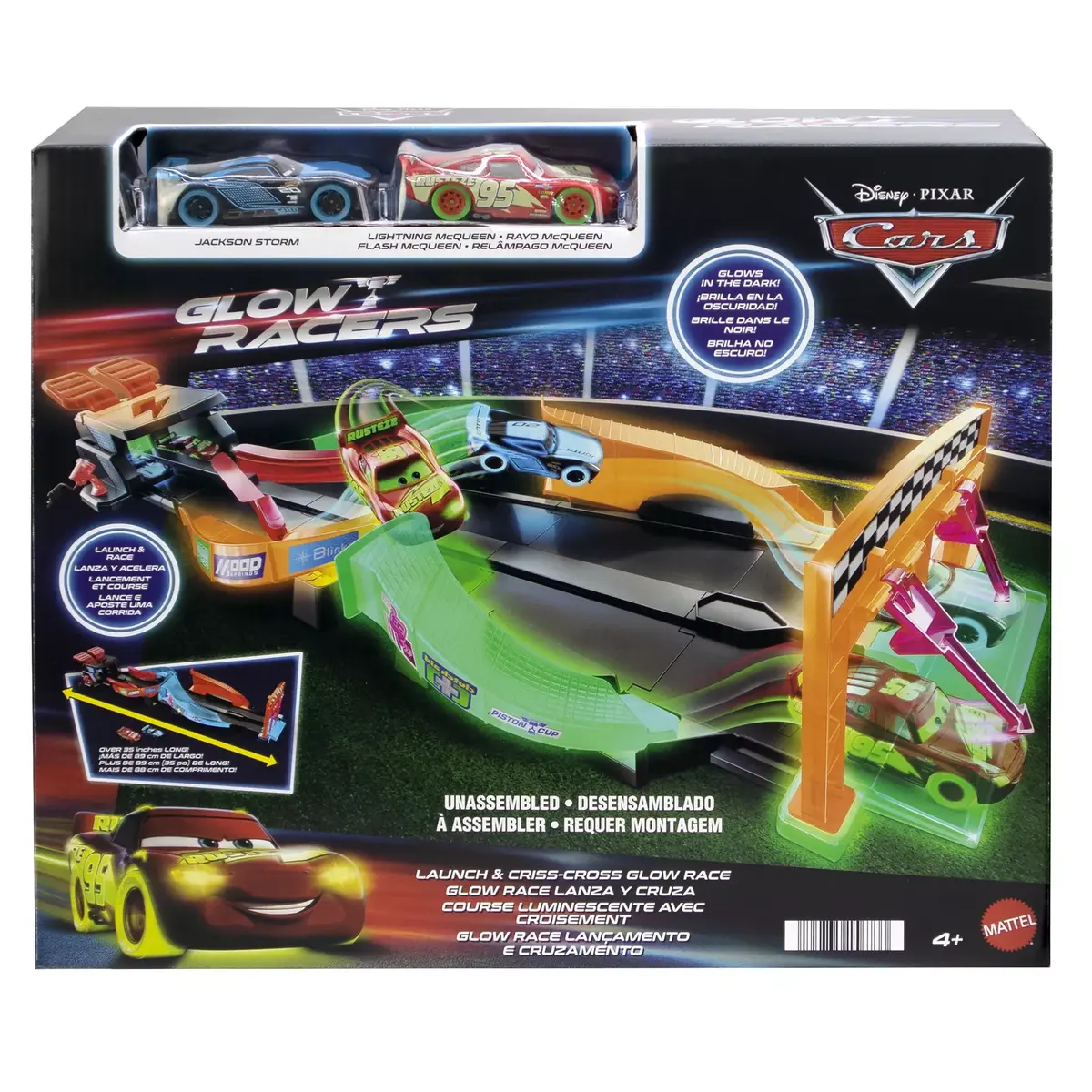 Игровой набор Mattel Disney Pixar Cars Glow Racers Launch & Criss-Cross Photo 11