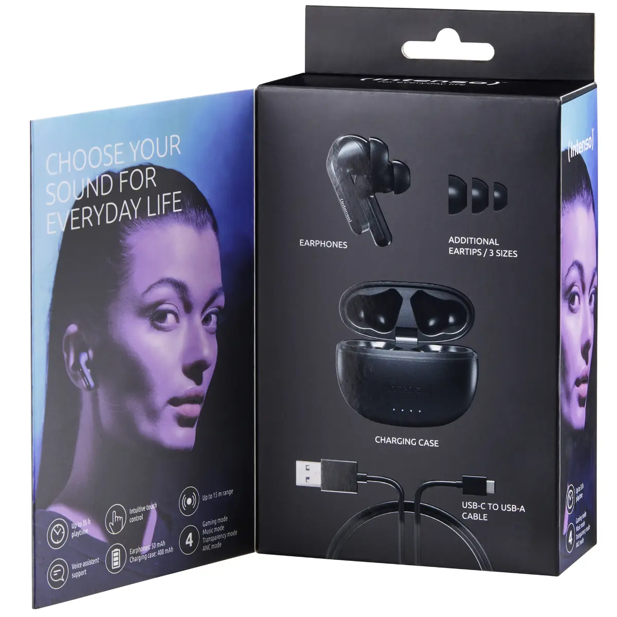 Intenso Black Buds T300A austiņas Photo 3
