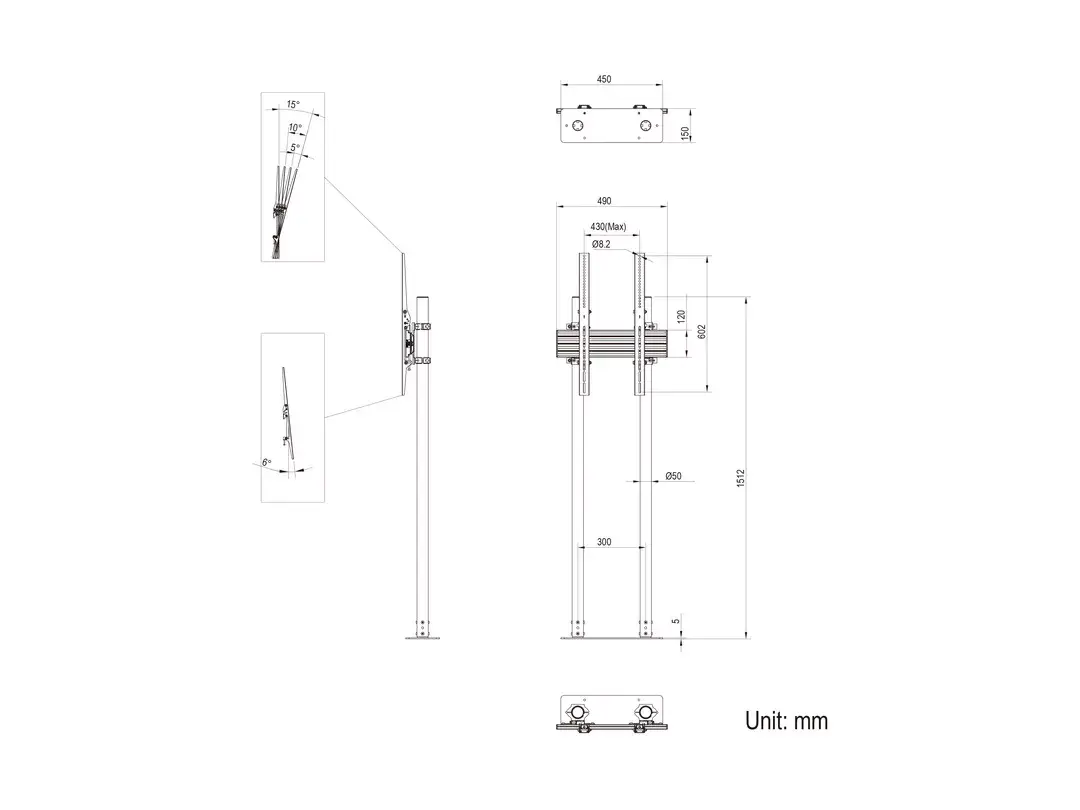 Multibrackets M Dual Pole Floormount Pro 65"-90" Photo 6