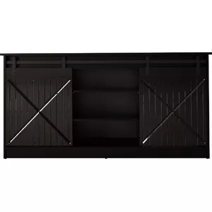 Комод cama meble GRANERO 160x80x35 см, черный матовый каркас, черный глянцевый фасад