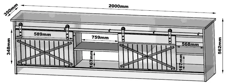 ТВ-тумба Cama Meble GRANERO RTV 200x56,7x35 см Photo 7