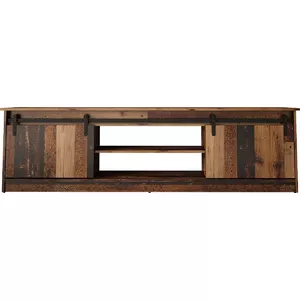 ТВ-тумба Cama Meble GRANERO RTV 200x56,7x35 см, 2 раздвижные двери, 3 полки, матовая отделка «old wood»
