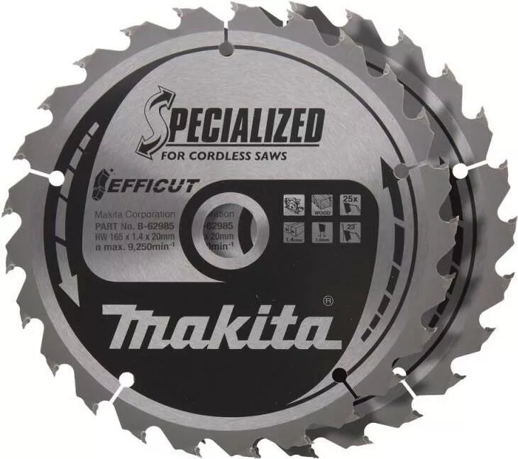 Zāģripa Makita B-62985-2 165 mm diametrs