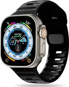 Tech-Protect siksniņa Apple Watch 42/44/45/49 mm, savietojama ar Series 4/5/6/7/8/SE/Ultra — melna