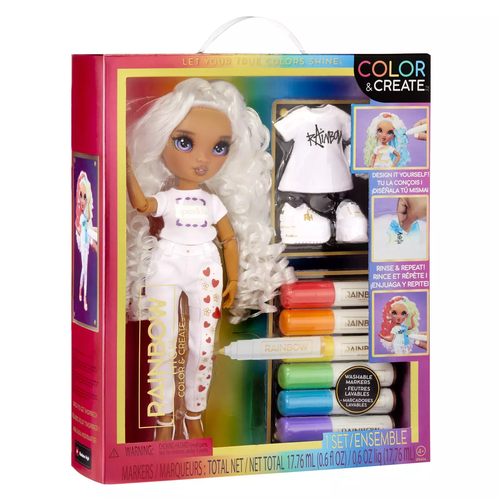 Rainbow High Doll Color & Create Washable Marker Set for Hair Clothes OOAK  Play